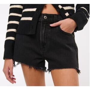 Abercrombie & Fitch The Mom Short High Raise Black Women's Size 27/4